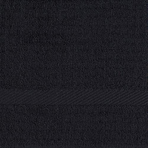 Black Waffle Dishtowel Set - 15x26 Inches, 4 Pieces, Cotton Kitchen Towels