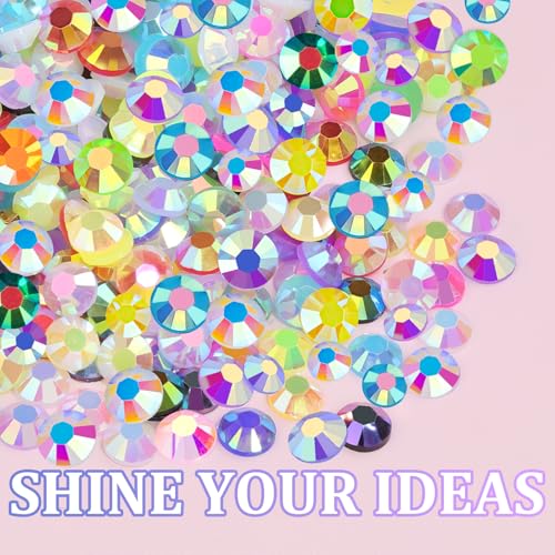 Jelly Multicolored 3mm & 4mm Rhinestones Bedazzling Kit with Glue - 46000 Pcs
