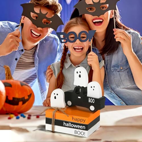Halloween Table Centerpieces 7PCS Spooky Rustic Decor for Tiered Tray Shelf Mantel Office - Halloween