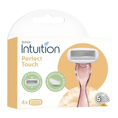 Schick Intuition Perfect Touch Razor Blade Refills, 5 Blade System, 16 Cartridges Total, 4 Pack