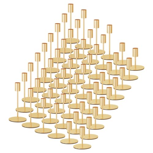 54-Piece French Gold Taper Candle Holders Set for Wedding & Party Decoration - Variation of THIS listing