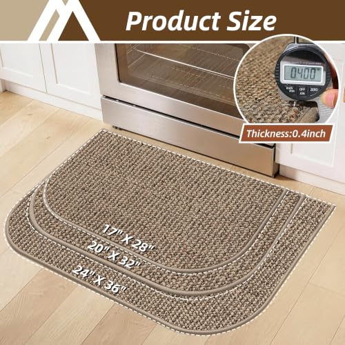 Half Moon Non-Slip Kitchen Sink Mat - Taupe, 17x28 Inches, Washable