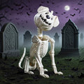 18-Inch Pumpkin Skeleton Dog Decoration for Halloween Yard & Indoor Decor