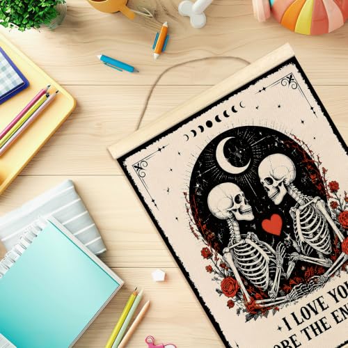 Gothic Skeleton Wall Art Poster Frame 12x16 Inch - Skeleton-1 Variation