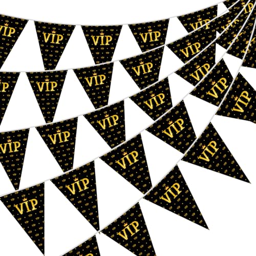 VIP Pennant Banners - Movie Night Party Decorations, 49 ft Long