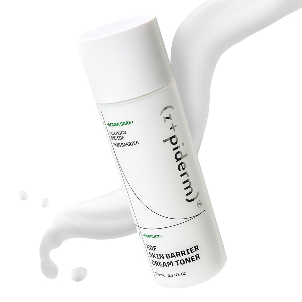 Zipiderm EGF Skin Barrier Cream Toner – Korean Milky Hydrating Toner for Dry, Sensitive & Acne-Prone Skin with Ceramides, Hyaluronic Acid, Rice Bran & Soy Protein, Moisturizing Skincare, 5.07 fl oz