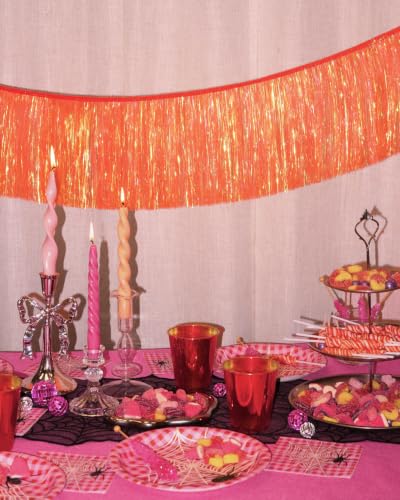 Orange Fringe Banner - 4 ft Party Garland for Birthday & Celebration Backdrops
