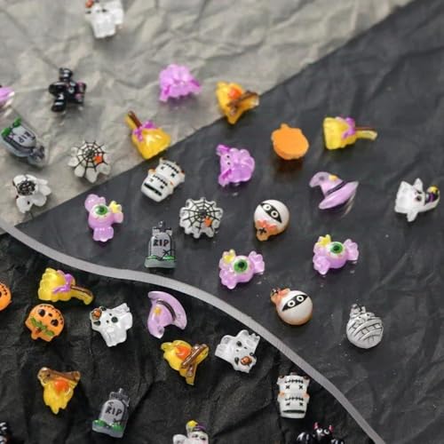 Halloween Nail Charms 3D Ghost Pumpkin Mini Decor for Nails DIY Art - Style03