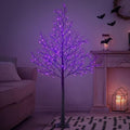 Lightshare 6ft Purple Halloween Willow Tree with 200 LED Lights Indoor Outdoor Decor