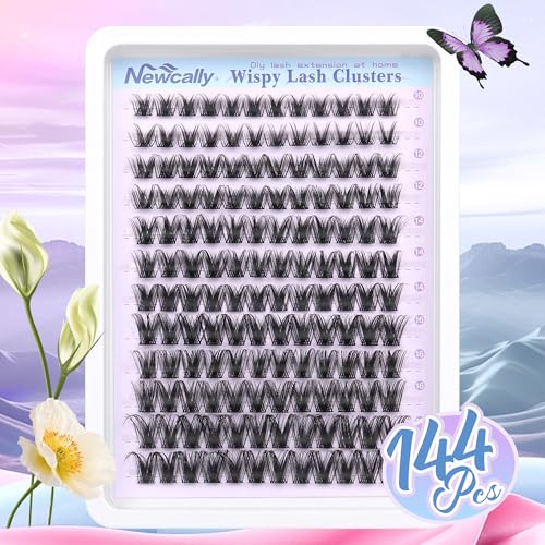 F-Spiky Lash Clusters Wispy False Eyelash Extensions 10-18mm Natural Look 144Pcs
