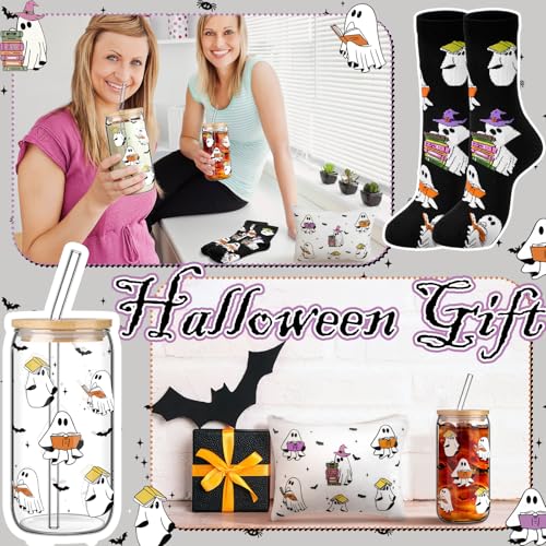 Ghost Reader Halloween Gift Set - Glass Cup, Socks & Cosmetic Bag - Variation of THIS listing