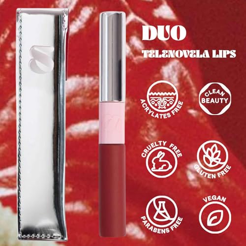SARELLY, Lip Duo, Matte + Hydrating Gloss, 3 Finishes, Vegan Leather Case, Sarelly Creative Lab