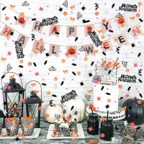 Halloween Confetti Glitter Table Decor - Happy Halloween Variation