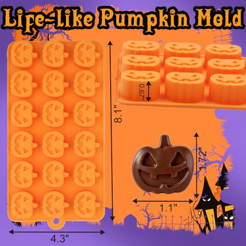 Pumpkin Silicone Mold 3-Pack Halloween Candy & Chocolate Molds 54 Cavities - Variation of THIS listing