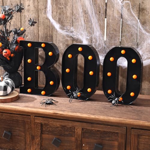 Halloween Decorations-3 Marquee Light up Letters "BOO" Decorative Sign