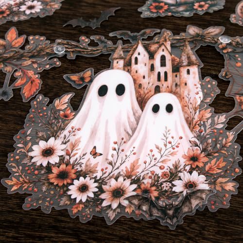 Brown White Halloween Ghost Garland Waterproof Decor for Indoor & Outdoor Use - 6m