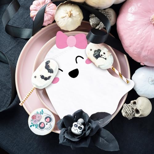 Halloween Ghost Paper Napkins 100-Pack - Spooky Party Tableware