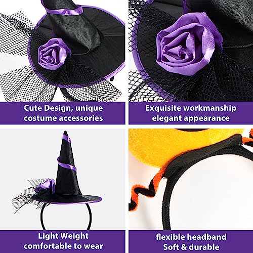 Halloween Headbands 6 Pack Pumpkin Bat Witch Ghost Spider Web Costume Accessories