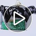Black Dairy Cow Christmas Ornament - Handcrafted Glass Holiday Decor