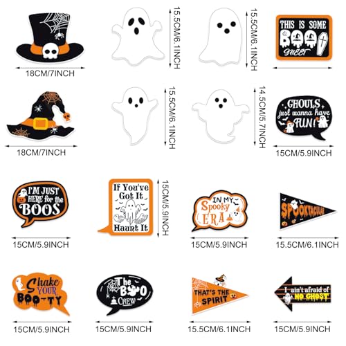 Halloween Ghost Photo Booth Props Set - Spooky Party Decorations, 30 Pieces