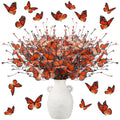 Orange Monarch Butterfly Day of the Dead Decorations - 8 Artificial Floral Picks