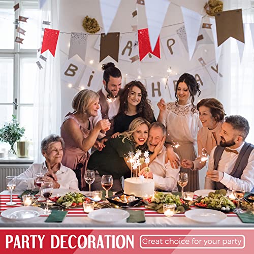 Red and White Striped Table Runner - 12 x 108 Inch, Set of 6