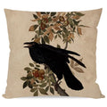 Gothic Halloween Crow Throw Pillow Cover 18x18 Inch Raven Decor