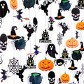 Black Ghost Witch Bat Spider Halloween Garlands - Pre-Strung 4 Pack