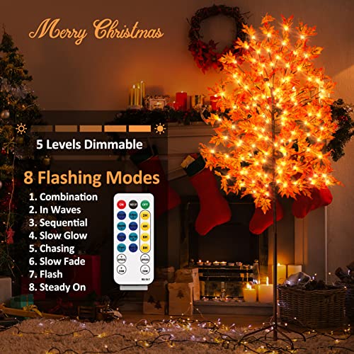 6FT 144LED Maple Tree Light with Pumpkins & Acorns - Thanksgiving Outdoor Decor - Variation of THIS listing