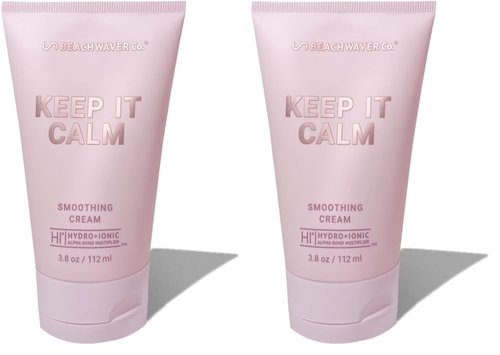 Beachwaver Co. Keep It Calm Smoothing Cream - Anti-Frizz Styling Cream 3.8 Oz | Vegan Bond Multiplier, Polynesian Pink Sugar (Pack of 2)
