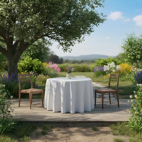 70 Inch White Round Tablecloth - Satin Finish for Wedding & Event Use (Variation: 70" Round / White)