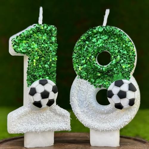 9 Numeric Birthday Candle - Large 1st Cake Topper for Baby & Kids Party - SoccerGN Variation
