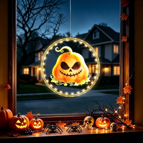 9.42 Inch Rechargeable Halloween Window Lights with Timer - 3 Pack Indoor Decor
