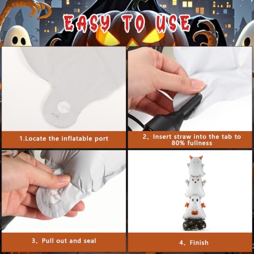 3pcs Halloween Ghost Foil Balloons - Spooky Party Decorations