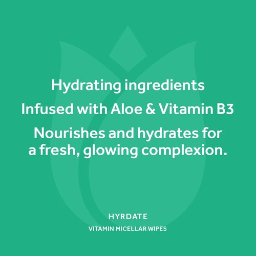 Pond's Vitamin Micellar Wipes - Hydrating Aloe Vera for Dry Skin | Removes Waterproof Makeup, 25 Wipes (Pack of 2)