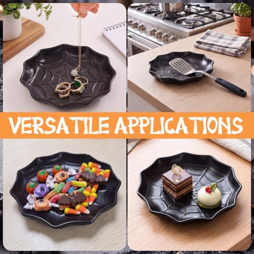 Spiderweb Spoon Rest for Stove Top - Gothic Ceramic Kitchen Utensil Holder, Halloween Decor - Black, Variation: Spiderweb
