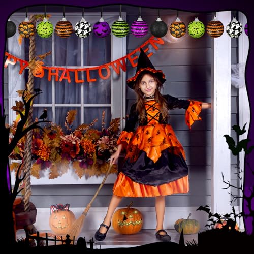 Halloween Ball Ornaments for Tree 2 Inch - Spooky Style, 16 Pieces