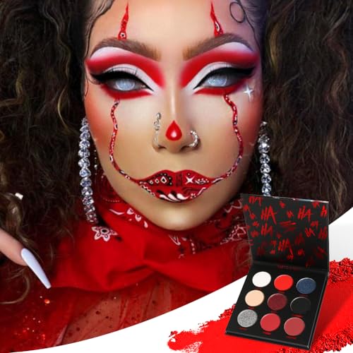Red Goth Eyeshadow Palette - 9 Colors Vampire & Halloween Makeup - Variation: Red
