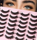 False Eyelashes Natural Cat Eye Wispy Fluffy Strip Lashes - Volume Cluster