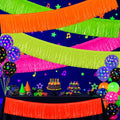Glow in the Dark Neon Tinsel Banners Set - 5 Color Party Decorations