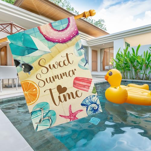 Summer Pool Garden Flag - Decorative Outdoor Banner for Yard & Patio