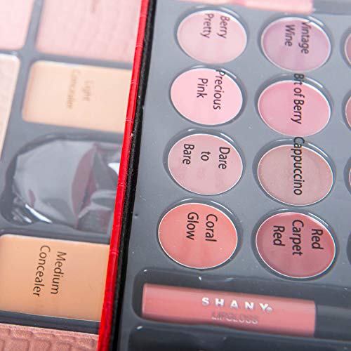 All-In-One Makeup Set with 67 Colors & Mirror - Red Variation