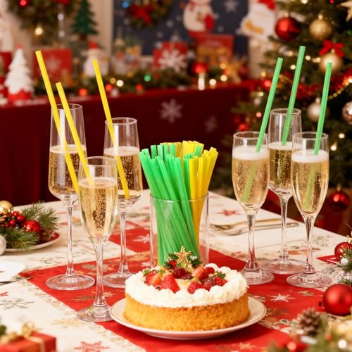 150 Pcs Disposable Plastic Drinking Straws for Parties and Celebrations