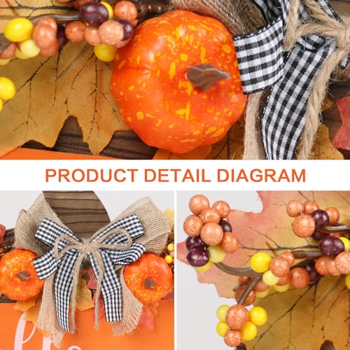 Fall Wooden Hello Pumpkin Sign - Autumn Decor, Tabletop Halloween & Thanksgiving