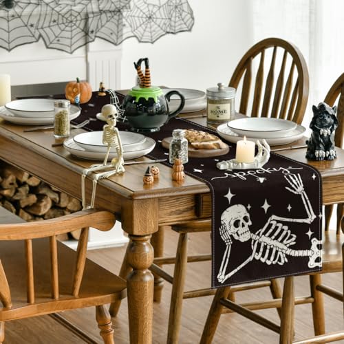 Black 13x60 Inch Halloween Table Runner - Artoid Mode Home Decor
