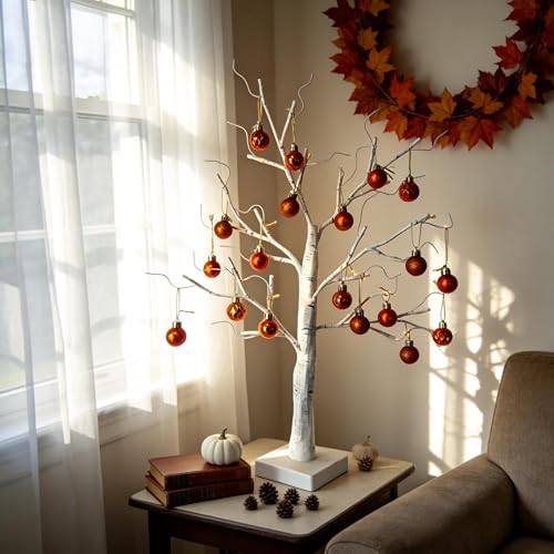 Copper Mini Ornament Set - 30 Pieces 1.18 Inch Fall Thanksgiving Tree Decor - Copper / 1.18 Inch