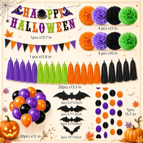 Halloween Trunk or Treat Car Decorations Kit - 57-Piece Festive SUV & Garage Decor