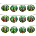 Watermelon Paper Lanterns Hanging Decorations - 12 Pack for Summer Halloween Events