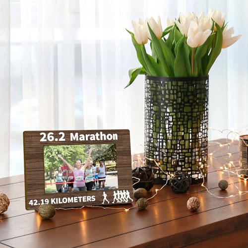 26.2 Marathon Runner Picture Frame - Running Photo Keepsake Gift for Runners, 4x6 Inch Desktop Decor