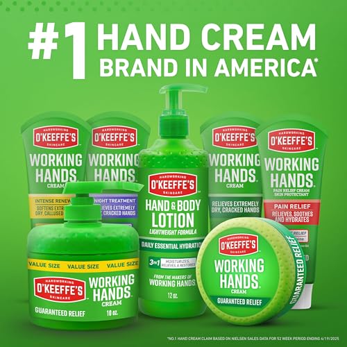 O'Keeffe's Hand and Body Lotion with Glycerin and Shea Butter - 12 oz Pump (2 Pack) - Daily Essential Hydration, Heals & Relieves Extremely Dry Skin